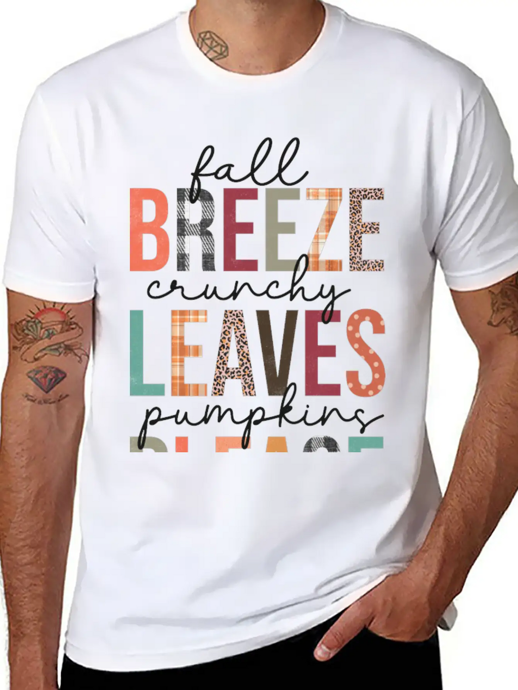 Fall Breeze Crunchy Leaves Pumpkins Please Classic Cotton Tee – Unisex Comfort For Any Season