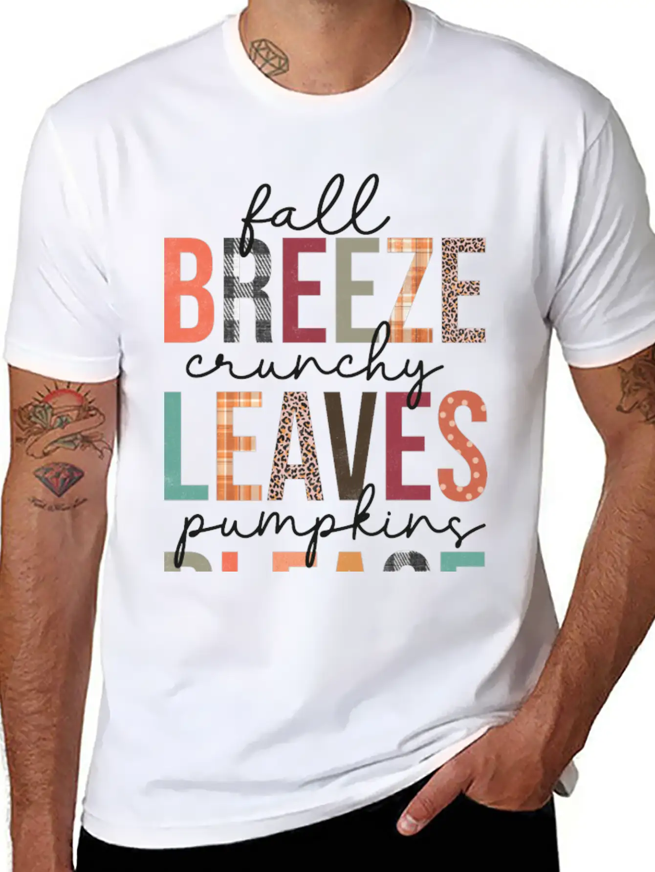 Fall Breeze Crunchy Leaves Pumpkins Please Classic Cotton Tee – Unisex Comfort For Any Season