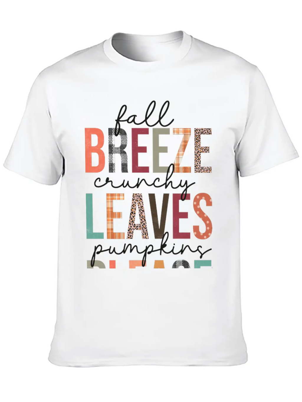 Fall Breeze Crunchy Leaves Pumpkins Please Classic Cotton Tee – Unisex Comfort For Any Season