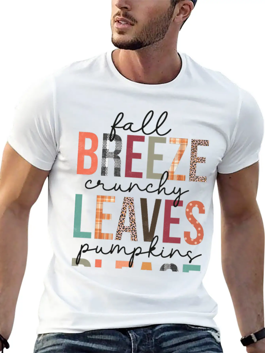 Fall Breeze Crunchy Leaves Pumpkins Please Classic Cotton Tee – Unisex Comfort For Any Season
