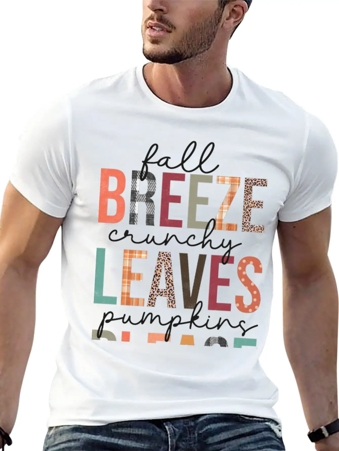 Fall Breeze Crunchy Leaves Pumpkins Please Classic Cotton Tee – Unisex Comfort For Any Season
