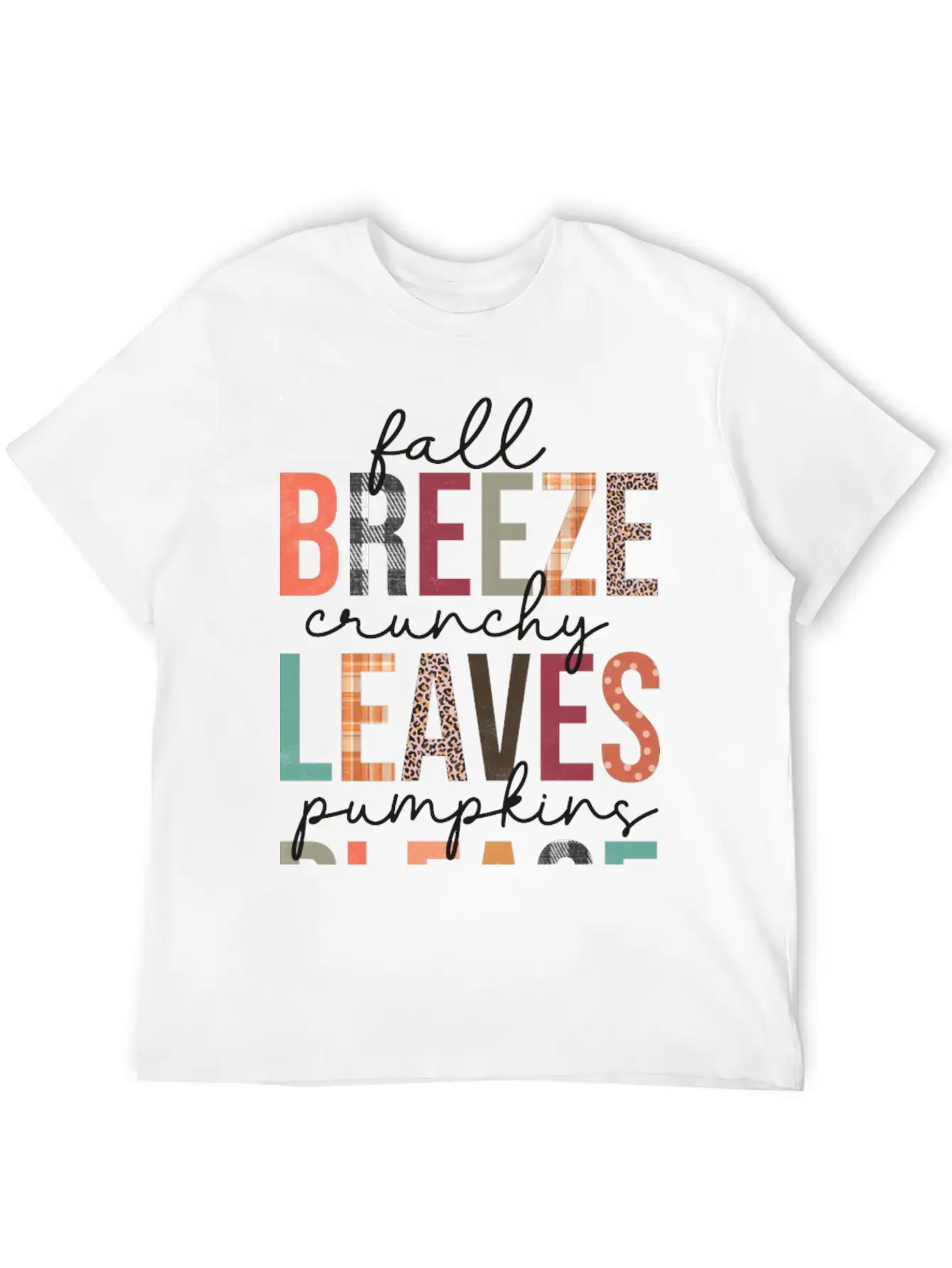 Fall Breeze Crunchy Leaves Pumpkins Please Classic Cotton Tee – Unisex Comfort For Any Season