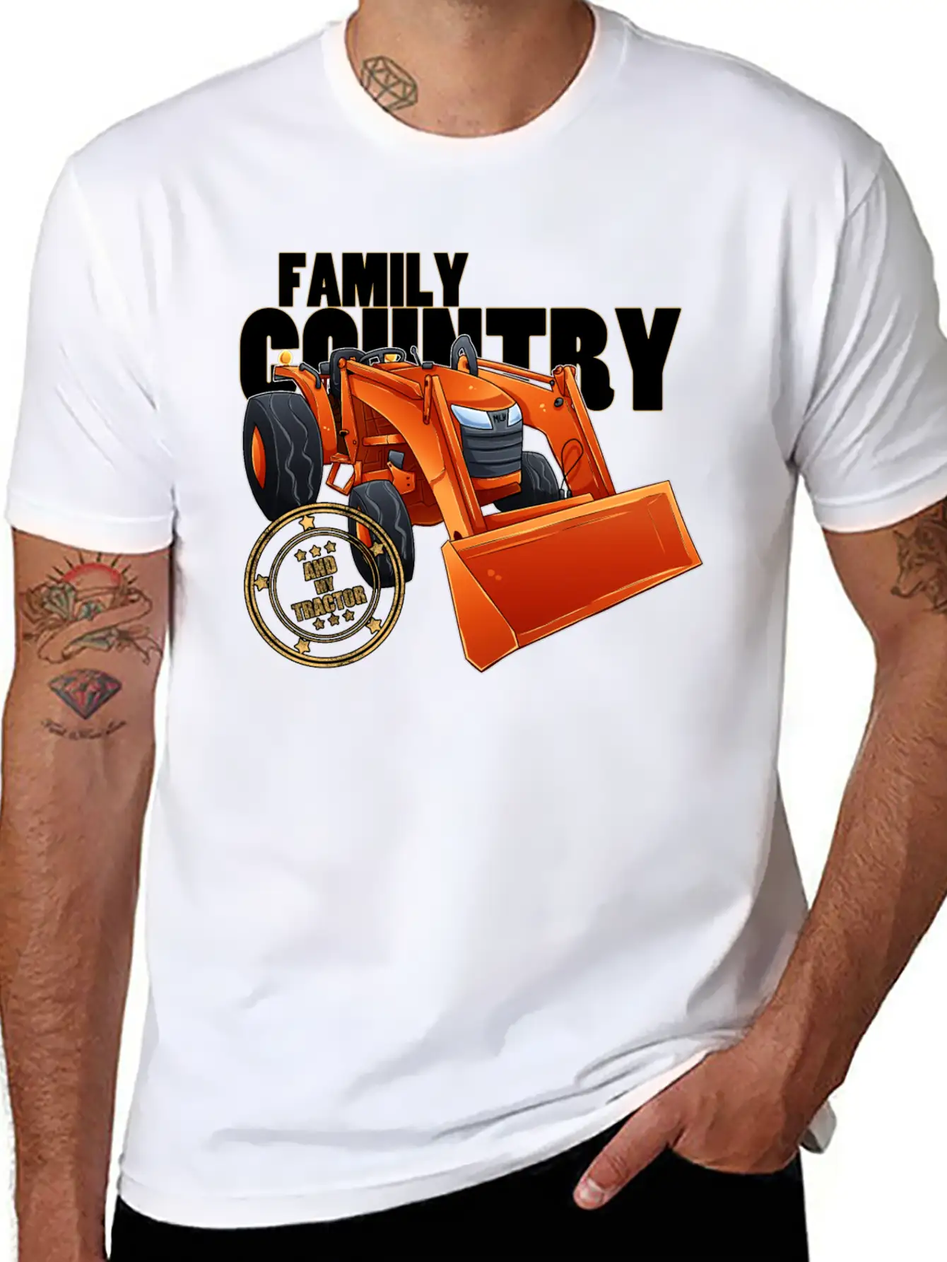 Family, Country & My Tractor Essential Cotton Tee For Daily Outfits – Unisex Style