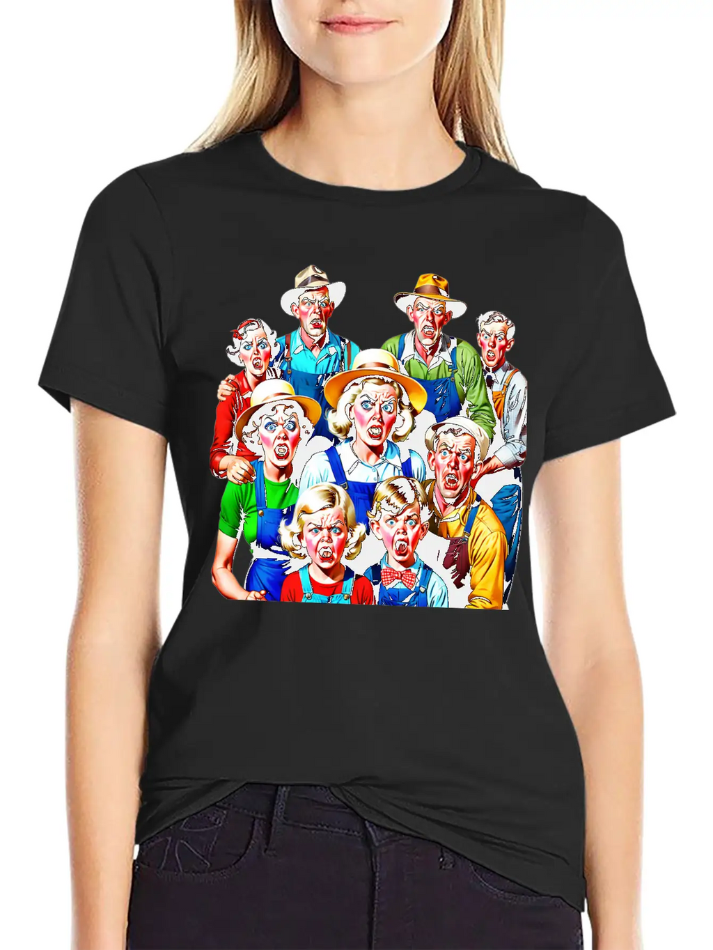 Family Of Stressed People From The Countryside Timeless Short Sleeve Tee – Comfy And Minimalist Design