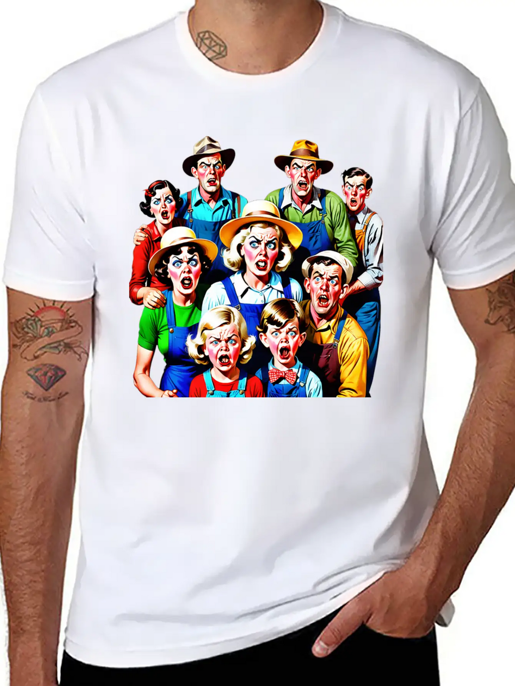 Family Of Stressed People From The Countryside Timeless Short Sleeve Tee – Comfy And Minimalist Design