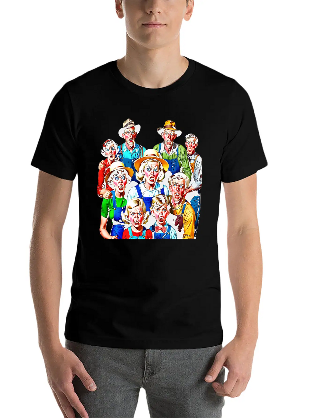 Family Of Stressed People From The Countryside Timeless Short Sleeve Tee – Comfy And Minimalist Design
