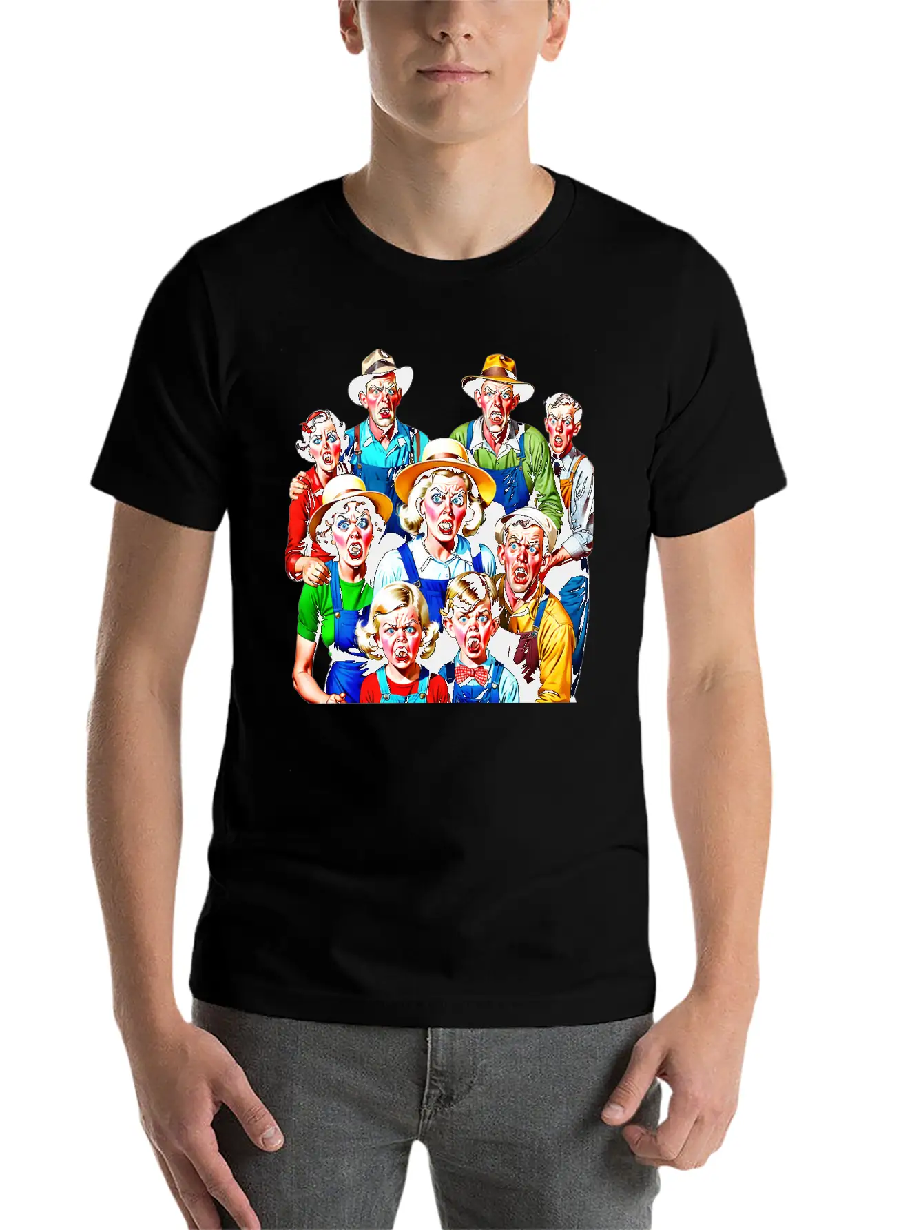 Family Of Stressed People From The Countryside Timeless Short Sleeve Tee – Comfy And Minimalist Design