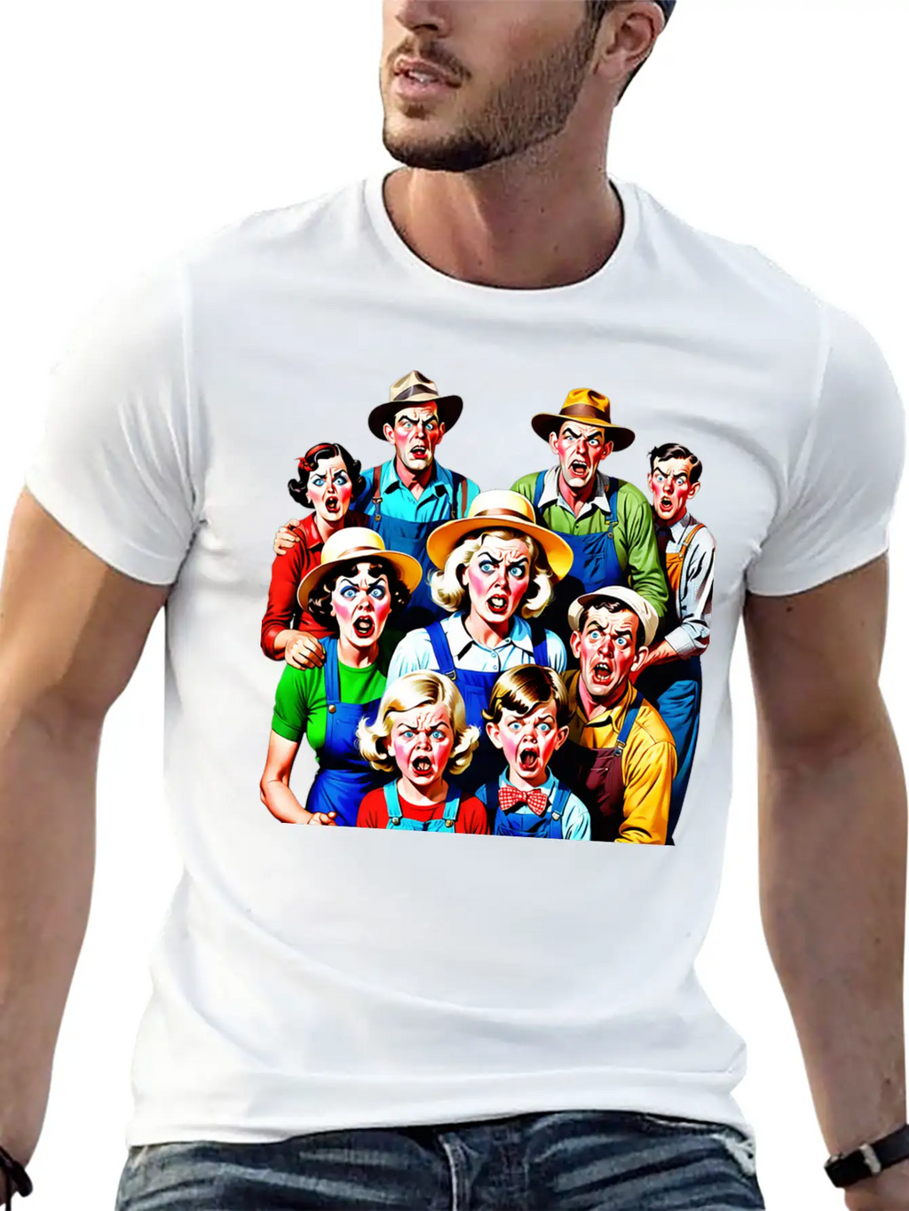 Family Of Stressed People From The Countryside Timeless Short Sleeve Tee – Comfy And Minimalist Design