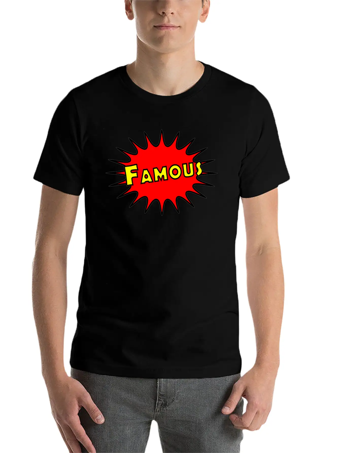 Famous - Comic Breathable Graphic T-Shirt – Perfect For Casual Days