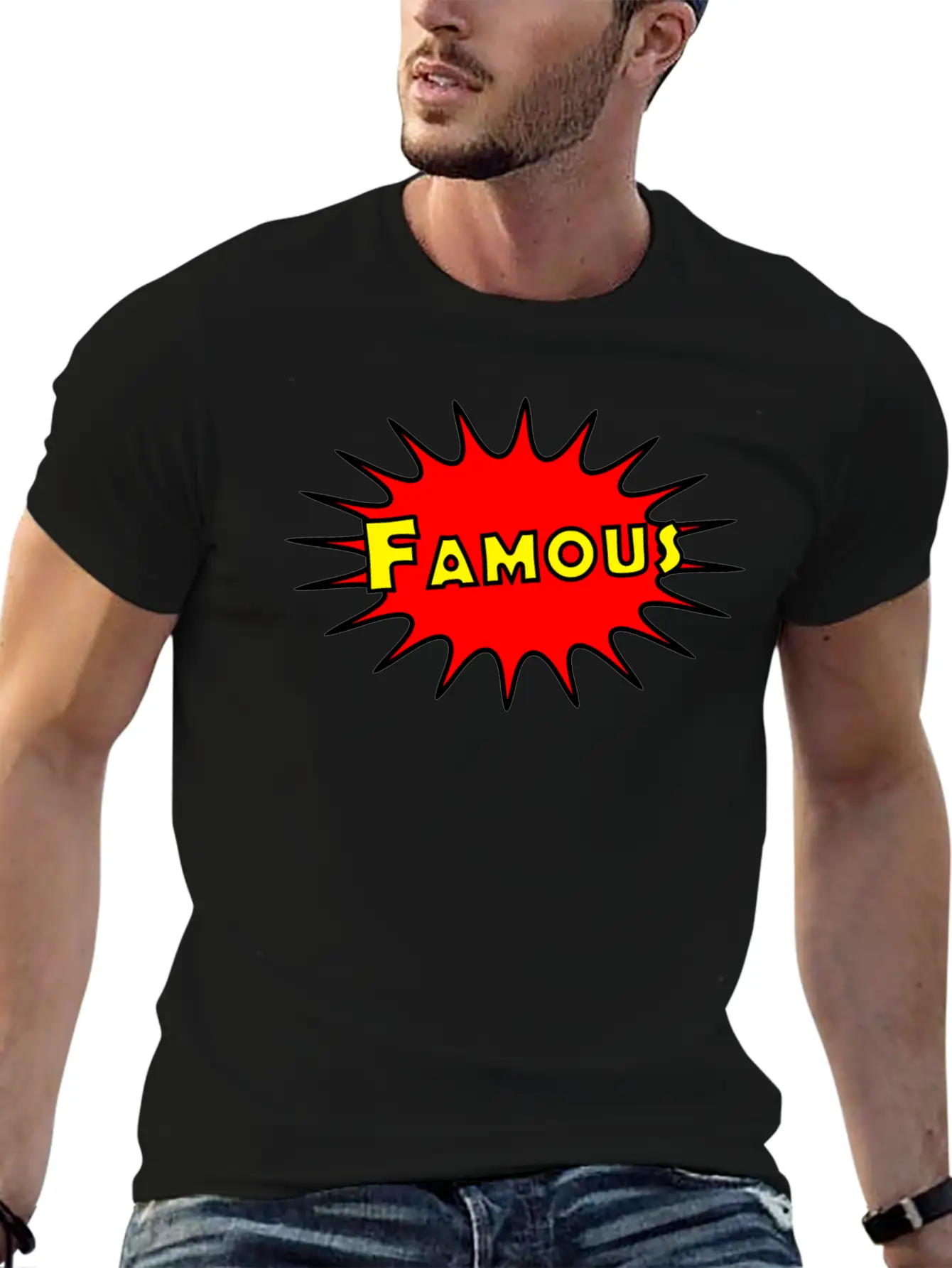 Famous - Comic Breathable Graphic T-Shirt – Perfect For Casual Days