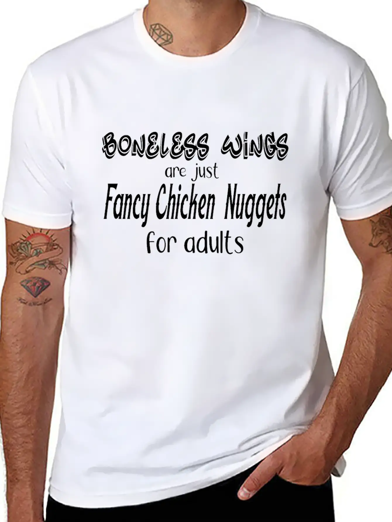 Fancy Chicken Nuggets Classic Cotton Tee – Unisex Comfort For Any Season
