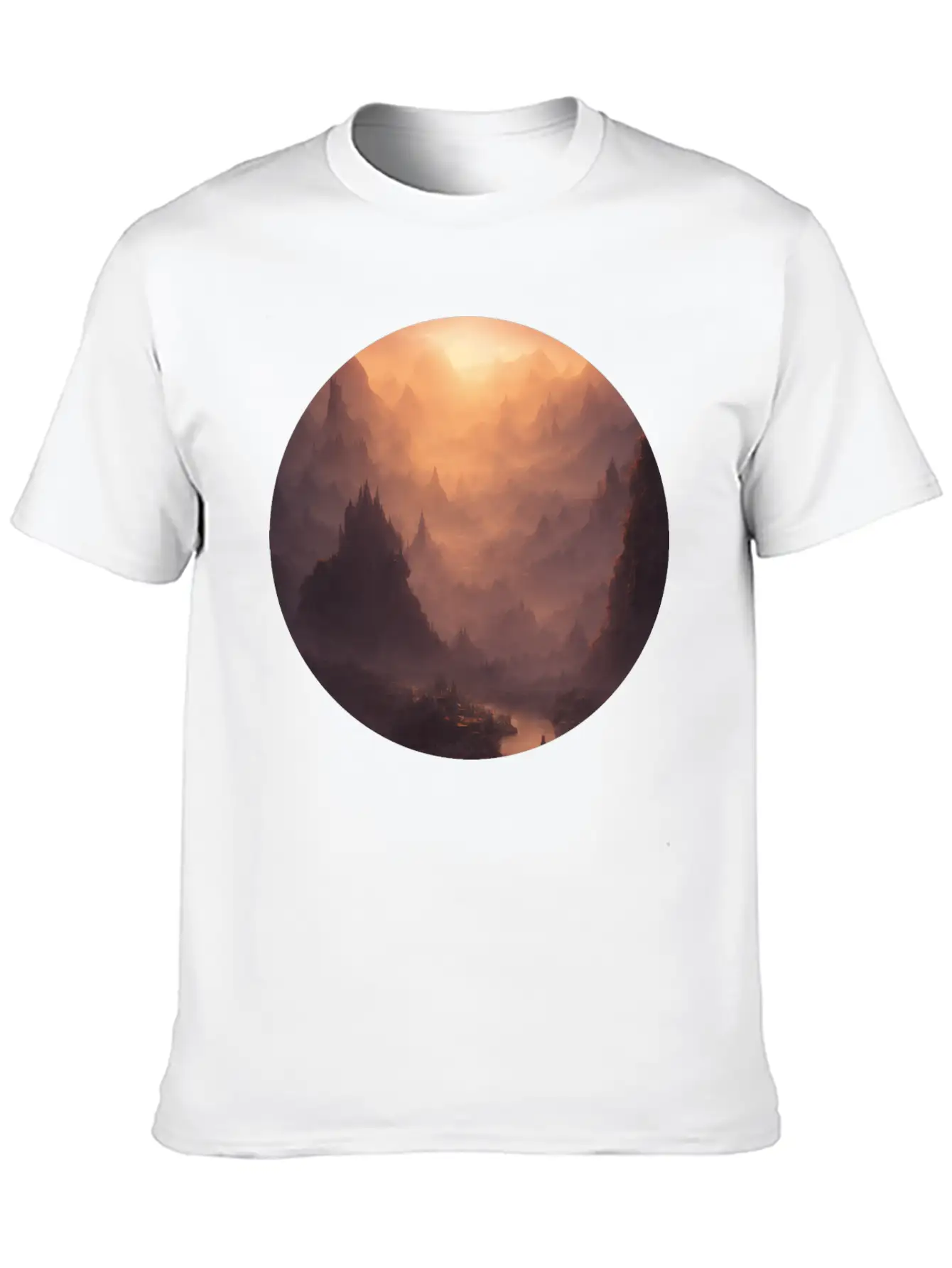 Fantasy Calm Landscape Relaxed Everyday Tee – Lightweight And Durable Cotton