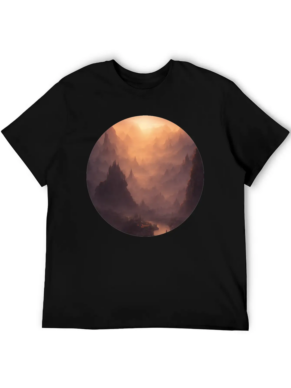 Fantasy Calm Landscape Relaxed Everyday Tee – Lightweight And Durable Cotton