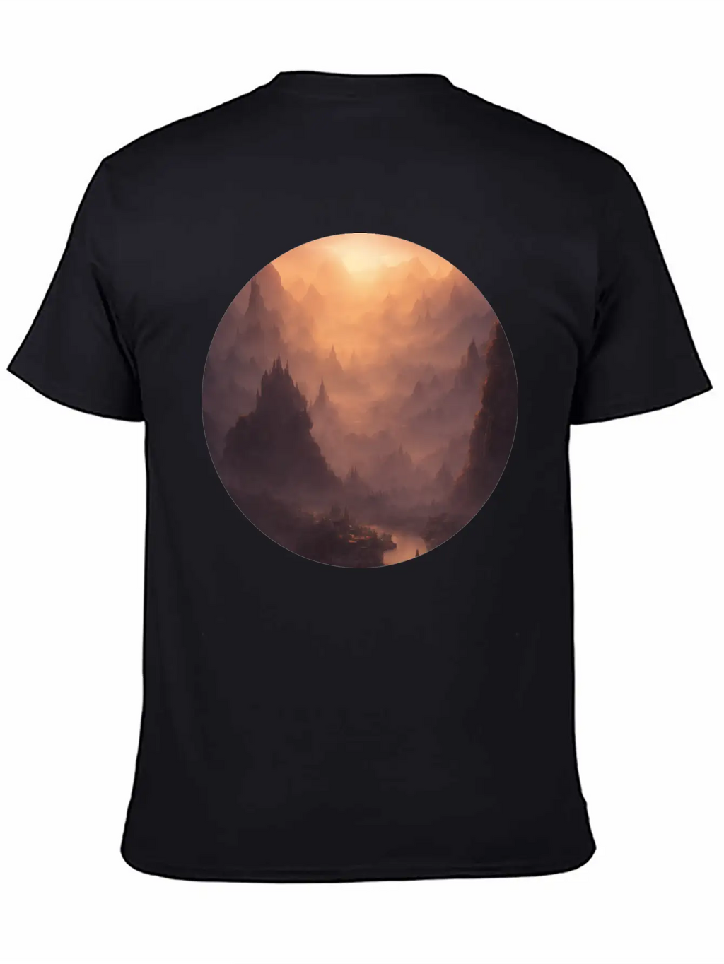 Fantasy Calm Landscape Relaxed Everyday Tee – Lightweight And Durable Cotton