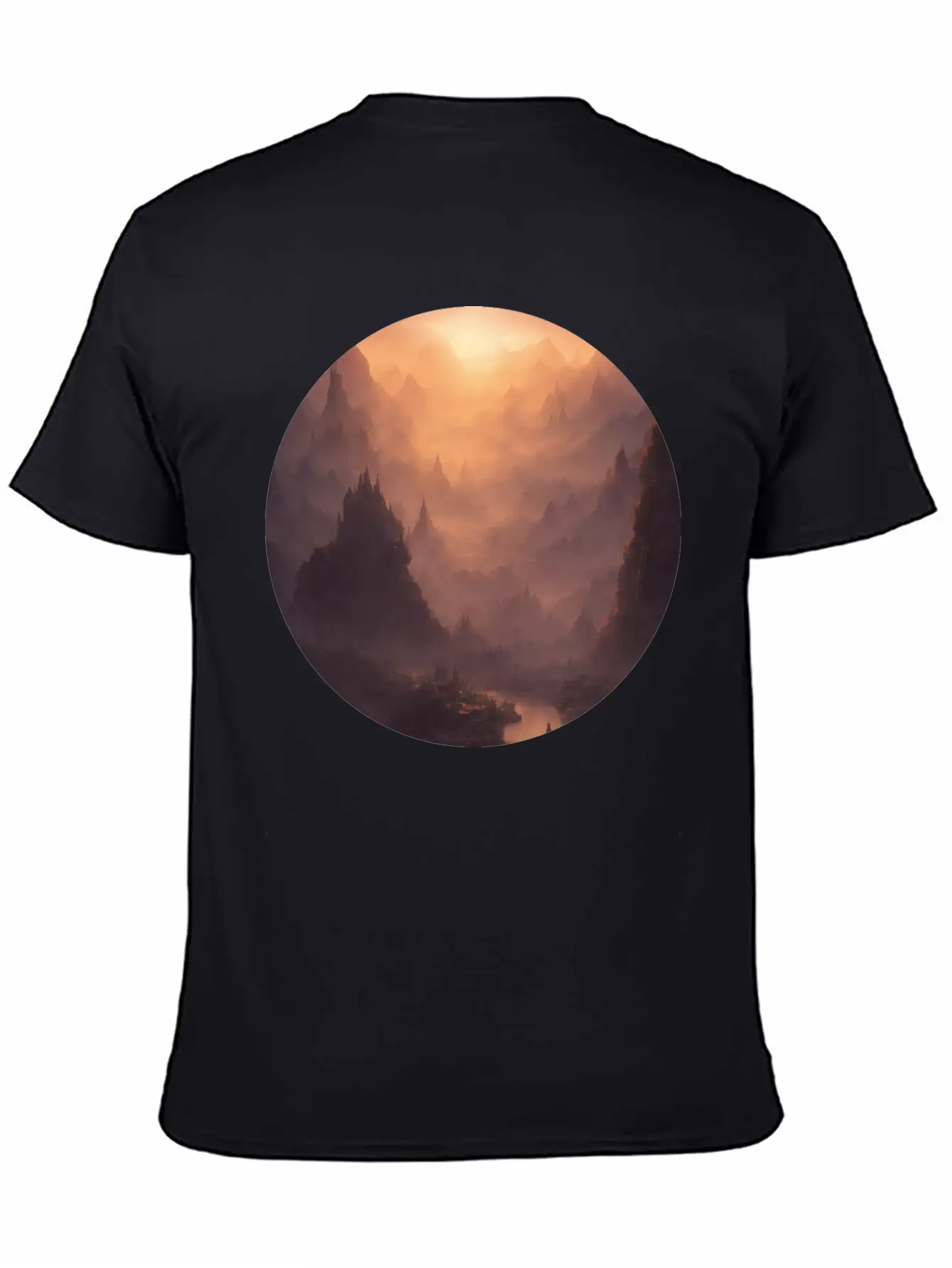 Fantasy Calm Landscape Relaxed Everyday Tee – Lightweight And Durable Cotton