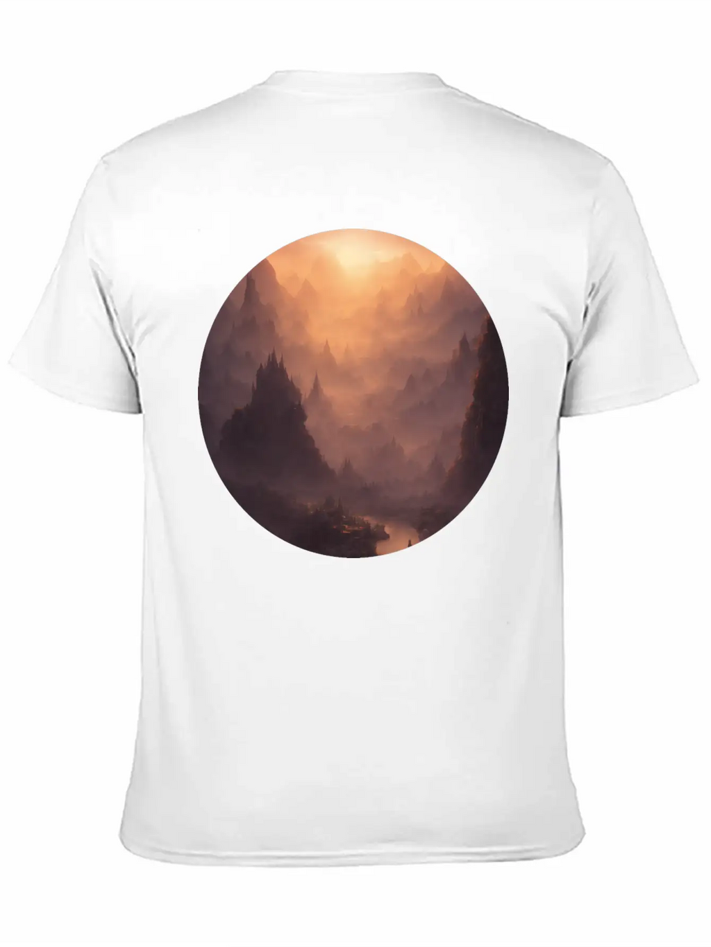 Fantasy Calm Landscape Relaxed Everyday Tee – Lightweight And Durable Cotton