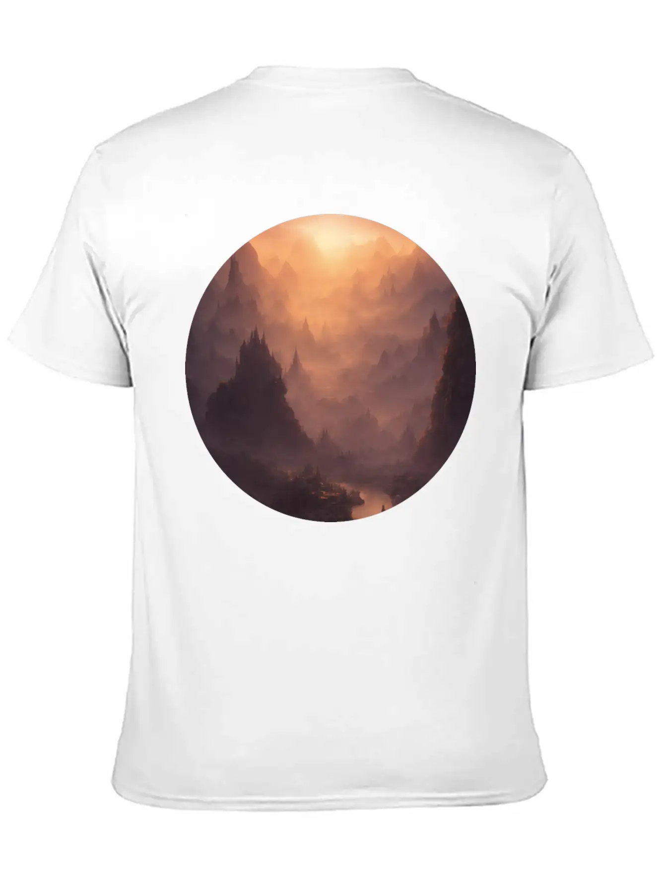 Fantasy Calm Landscape Relaxed Everyday Tee – Lightweight And Durable Cotton