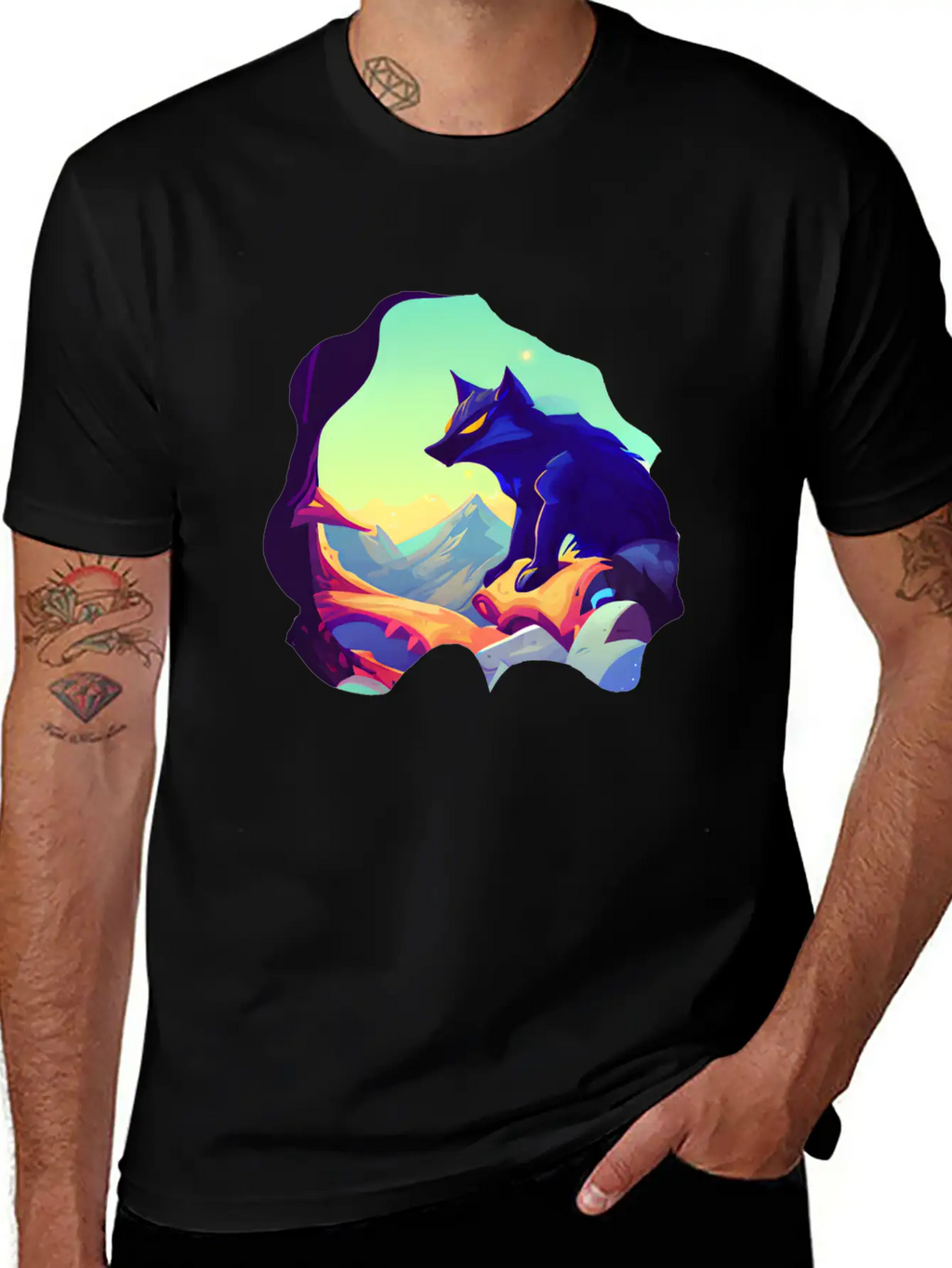 Fantasy Wolf Animal Classic Cotton Tee – Unisex Comfort For Any Season