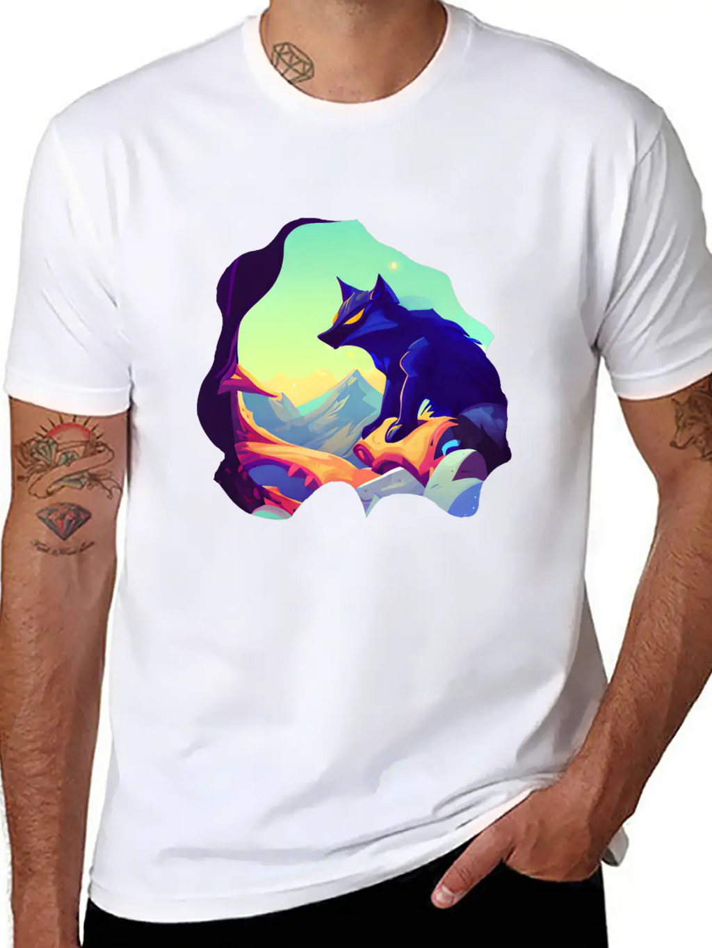 Fantasy Wolf Animal Classic Cotton Tee – Unisex Comfort For Any Season
