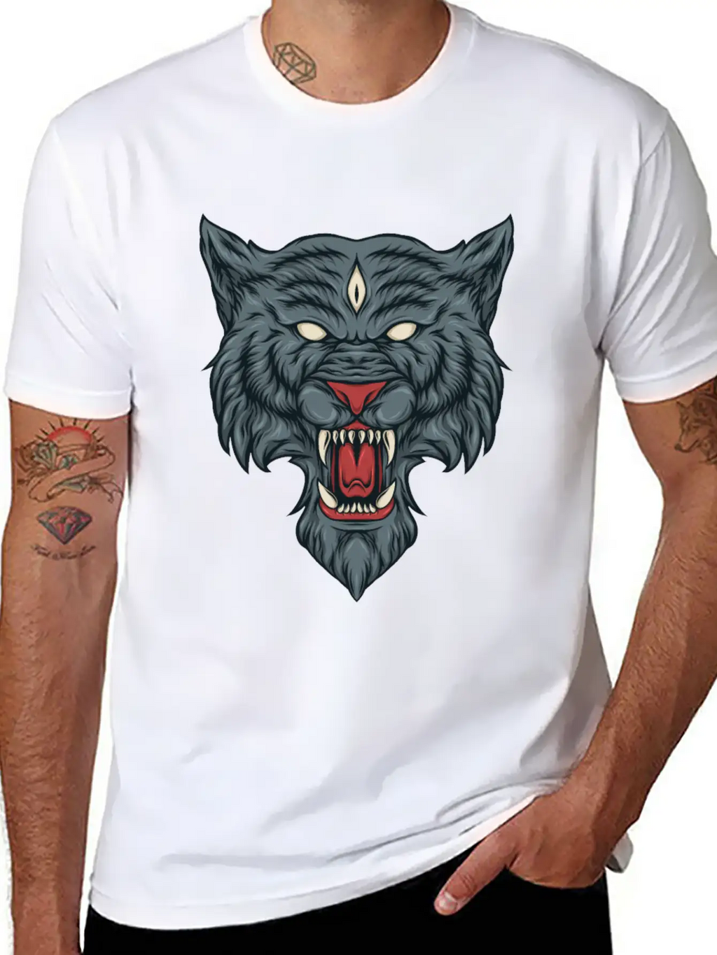 Fantasy Wolf Essential Cotton Tee For Daily Outfits – Unisex Style