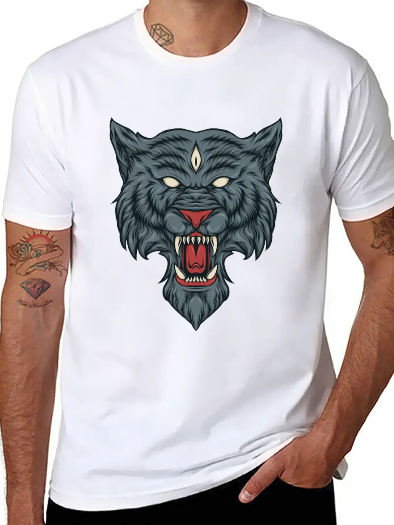 Fantasy Wolf Essential Cotton Tee For Daily Outfits – Unisex Style