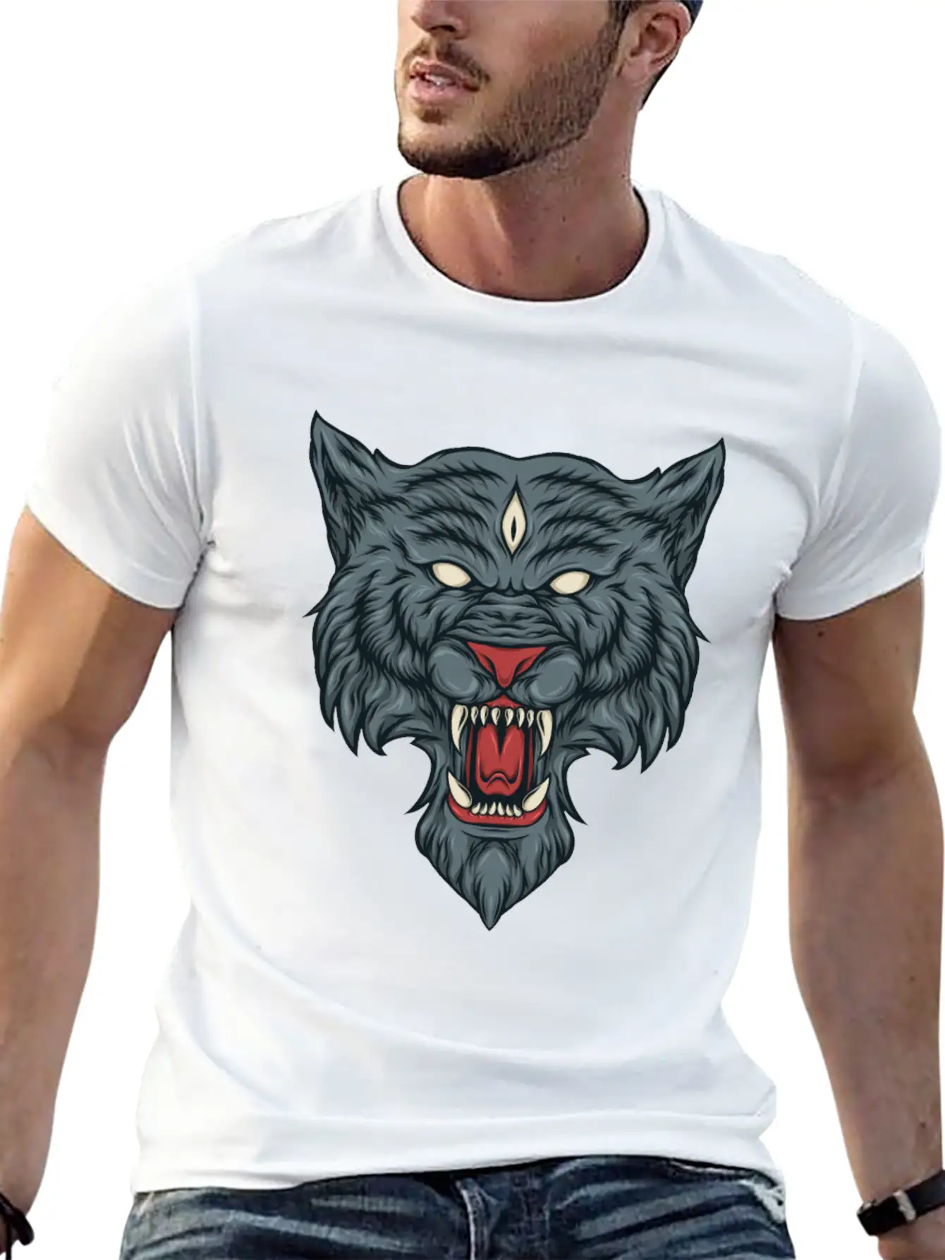 Fantasy Wolf Essential Cotton Tee For Daily Outfits – Unisex Style