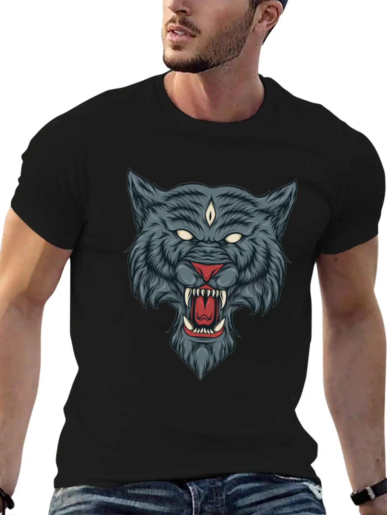 Fantasy Wolf Essential Cotton Tee For Daily Outfits – Unisex Style