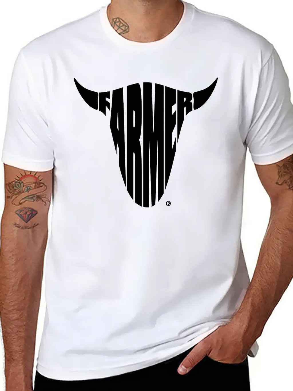 Farmer Farming Bull Skull Shirt Basic Graphic T-Shirt – Daily Comfort In Soft Cotton