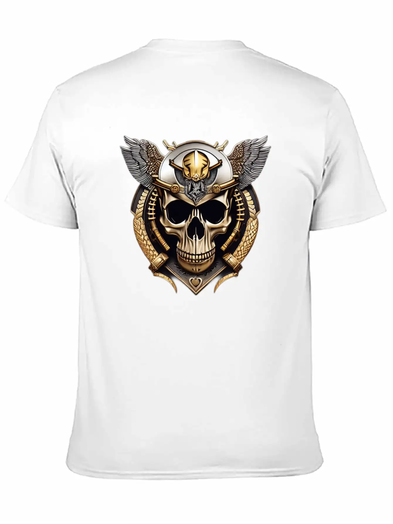 Fashion Metallic Skull Relaxed Everyday Tee – Lightweight And Durable Cotton