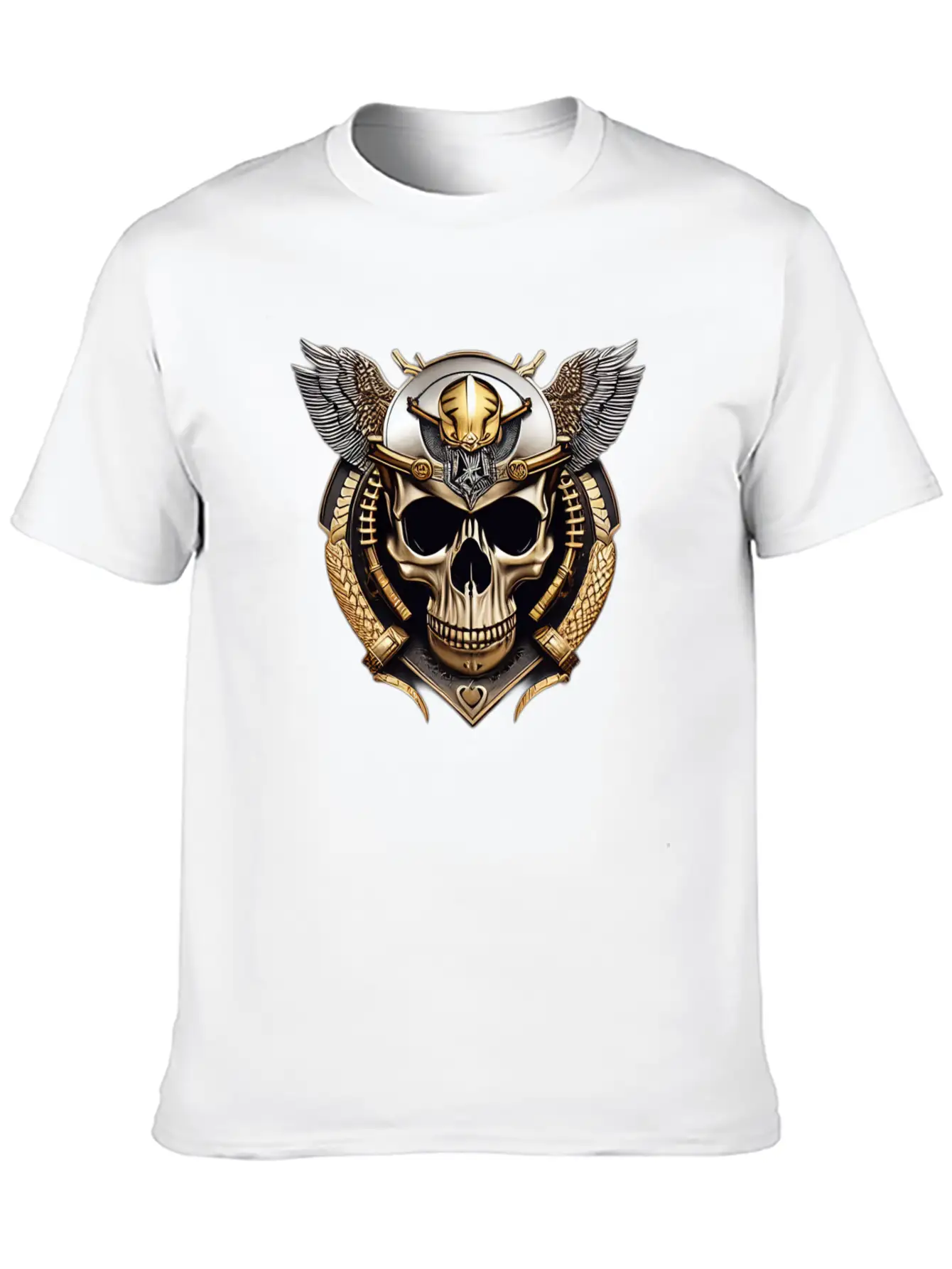 Fashion Metallic Skull Relaxed Everyday Tee – Lightweight And Durable Cotton
