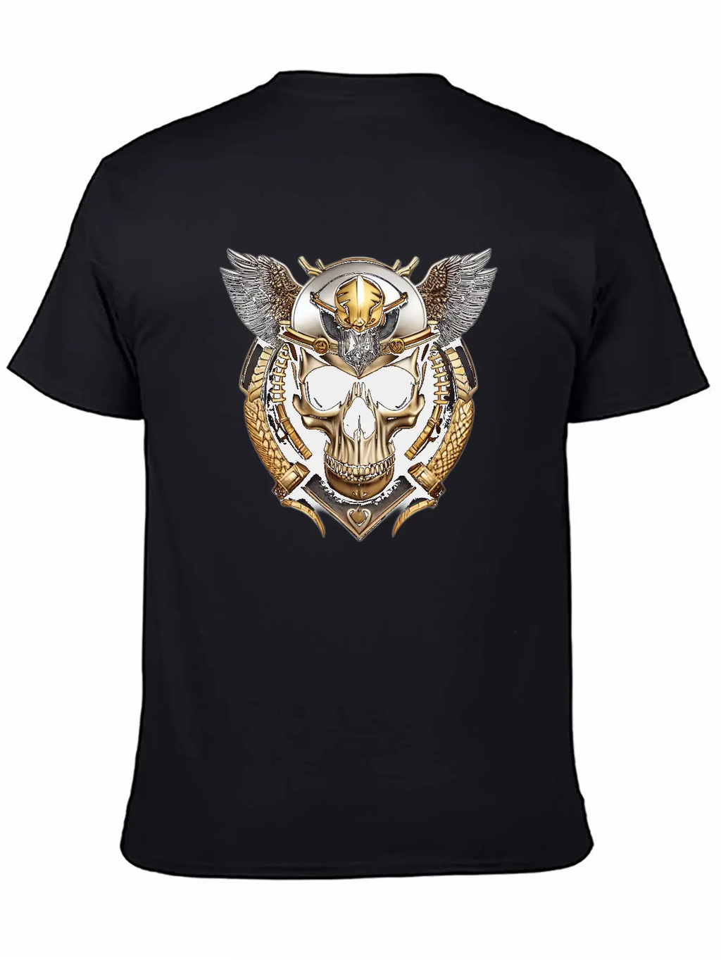 Fashion Metallic Skull Relaxed Everyday Tee – Lightweight And Durable Cotton