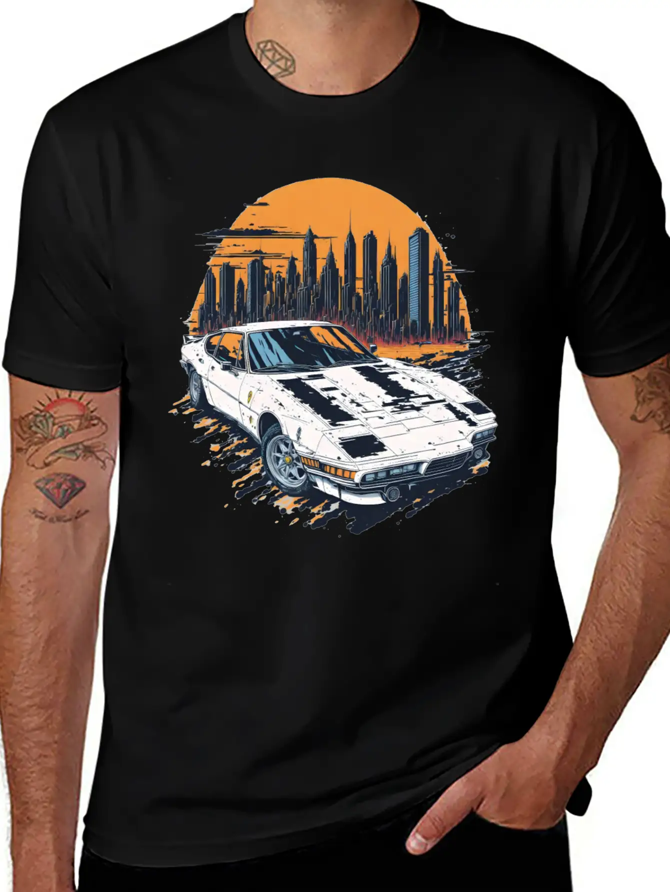 Fast Car White Breathable Soft Cotton T-Shirt – Timeless Casual Look