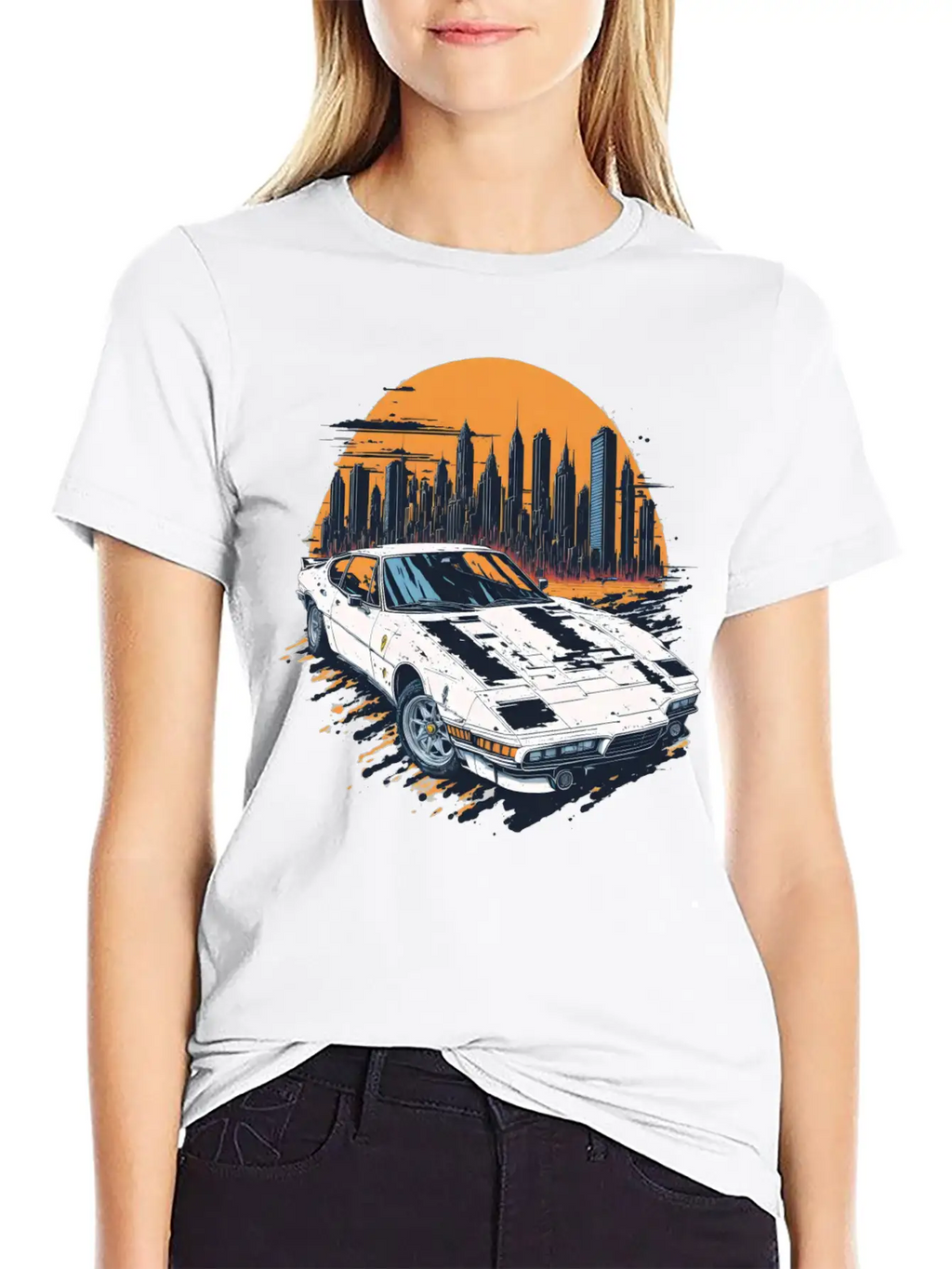 Fast Car White Breathable Soft Cotton T-Shirt – Timeless Casual Look
