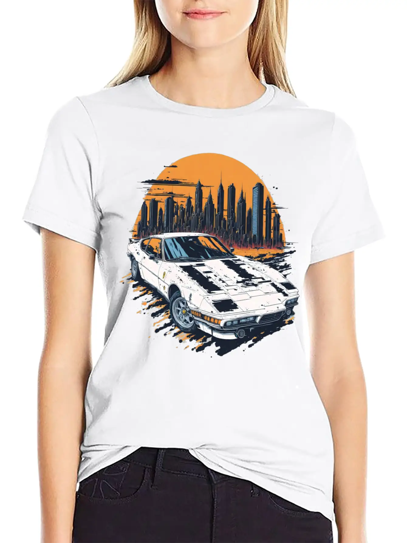 Fast Car White Breathable Soft Cotton T-Shirt – Timeless Casual Look