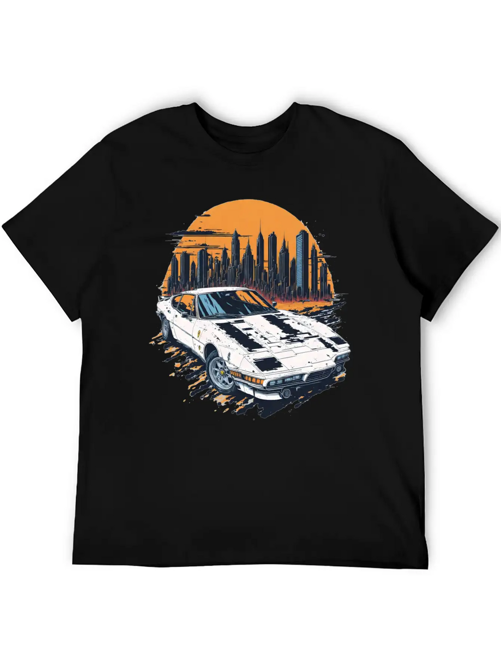 Fast Car White Breathable Soft Cotton T-Shirt – Timeless Casual Look
