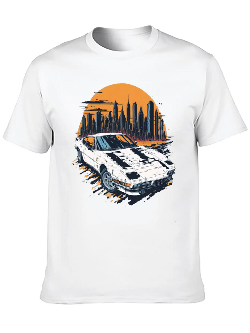 Fast Car White Breathable Soft Cotton T-Shirt – Timeless Casual Look