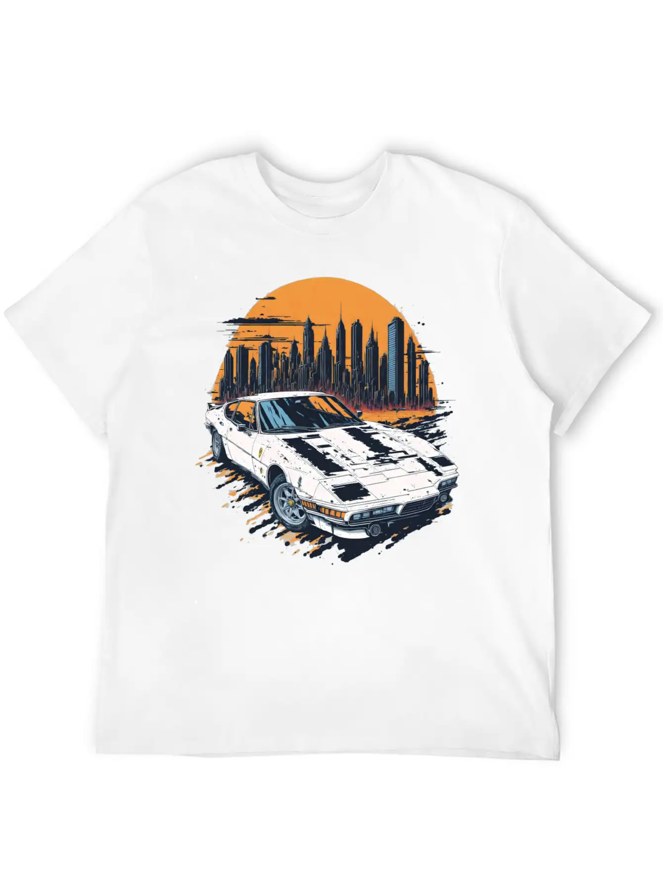 Fast Car White Breathable Soft Cotton T-Shirt – Timeless Casual Look