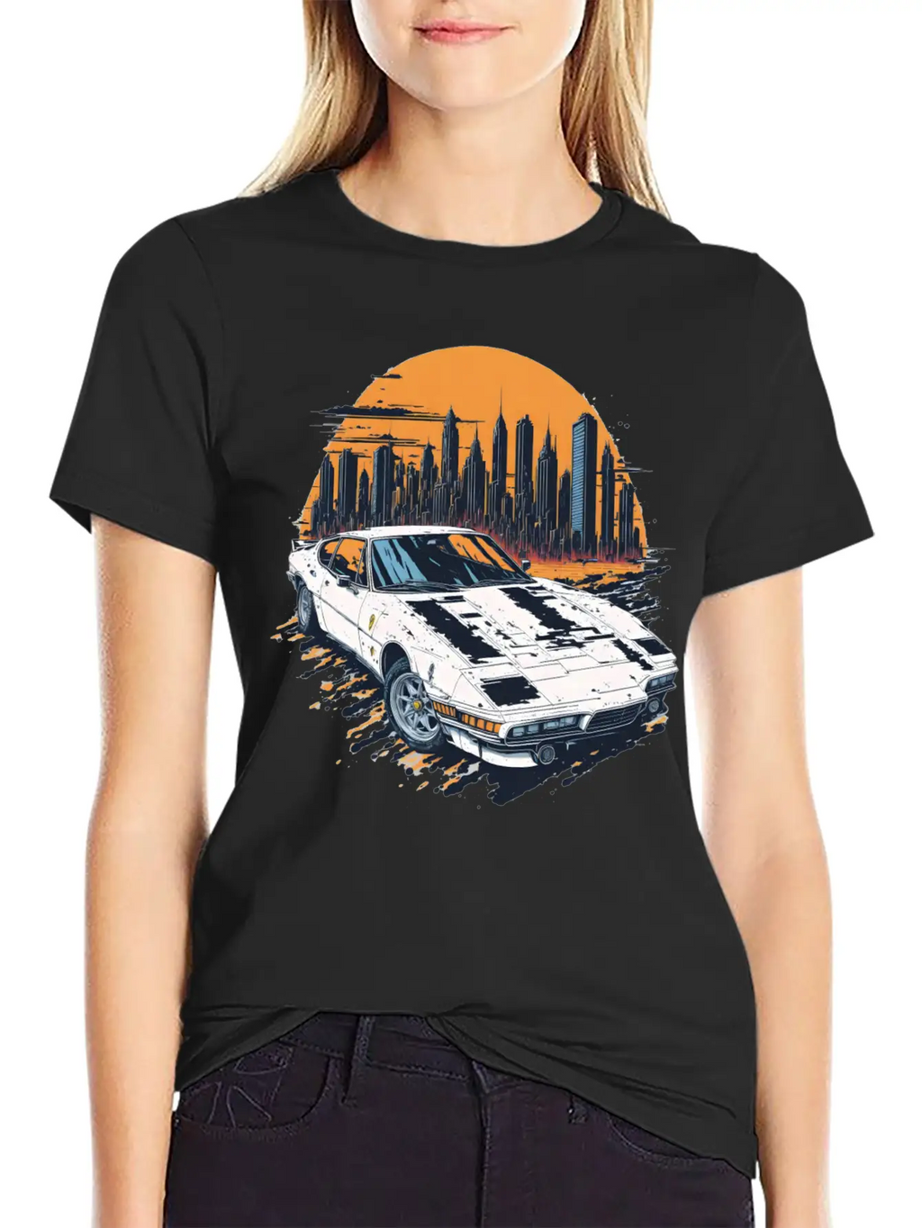 Fast Car White Breathable Soft Cotton T-Shirt – Timeless Casual Look