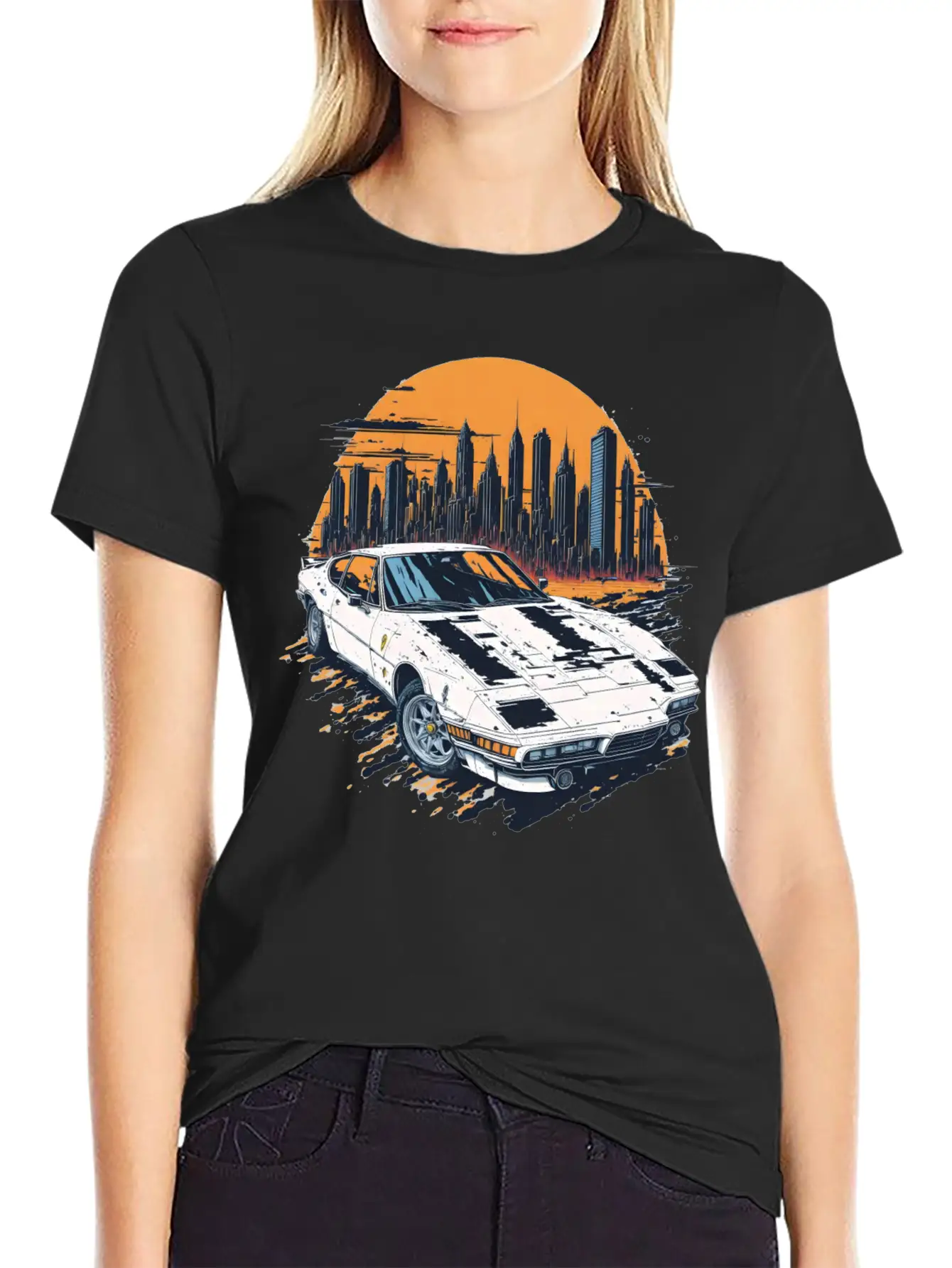 Fast Car White Breathable Soft Cotton T-Shirt – Timeless Casual Look