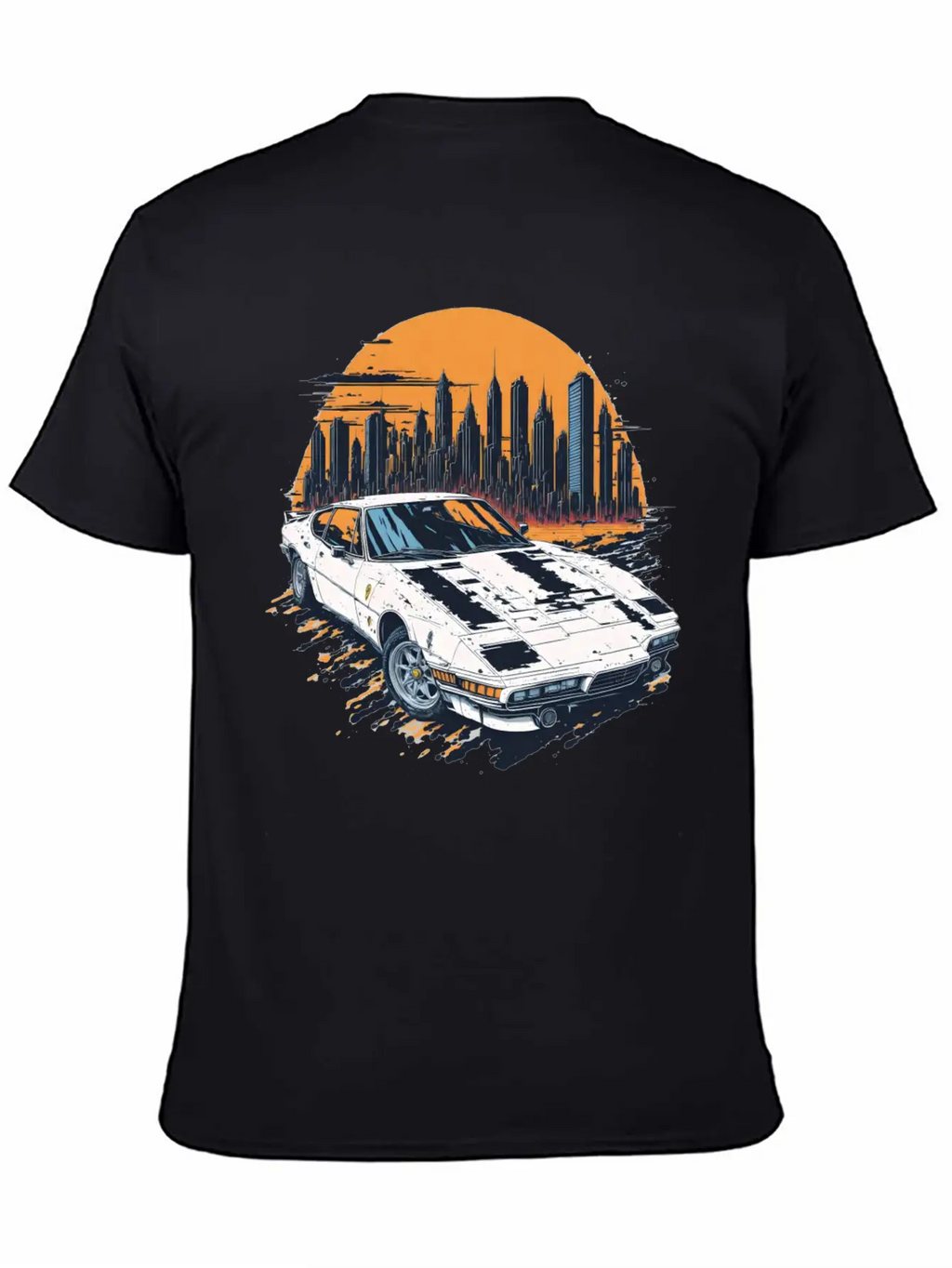 Fast Car White Breathable Soft Cotton T-Shirt – Timeless Casual Look