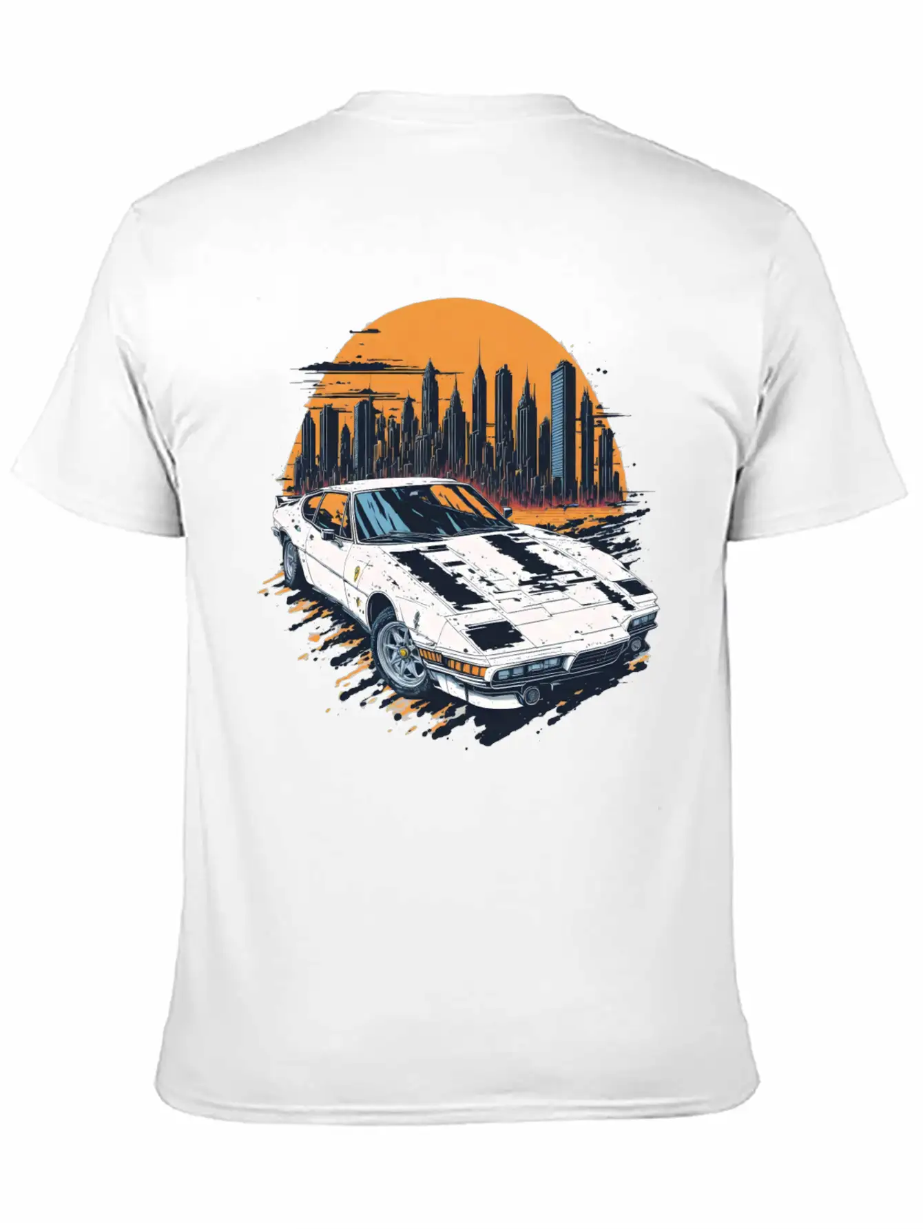 Fast Car White Breathable Soft Cotton T-Shirt – Timeless Casual Look