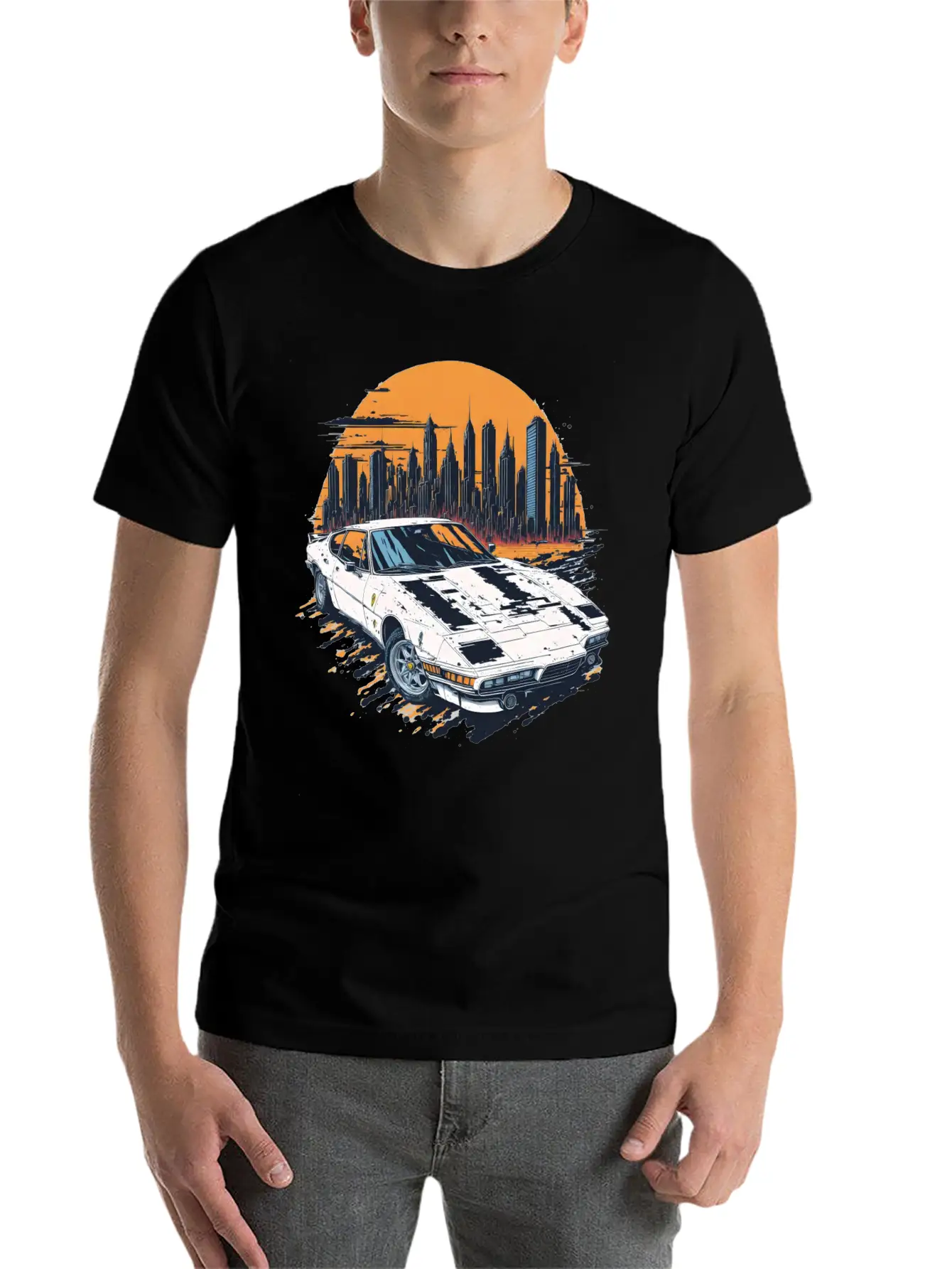 Fast Car White Breathable Soft Cotton T-Shirt – Timeless Casual Look