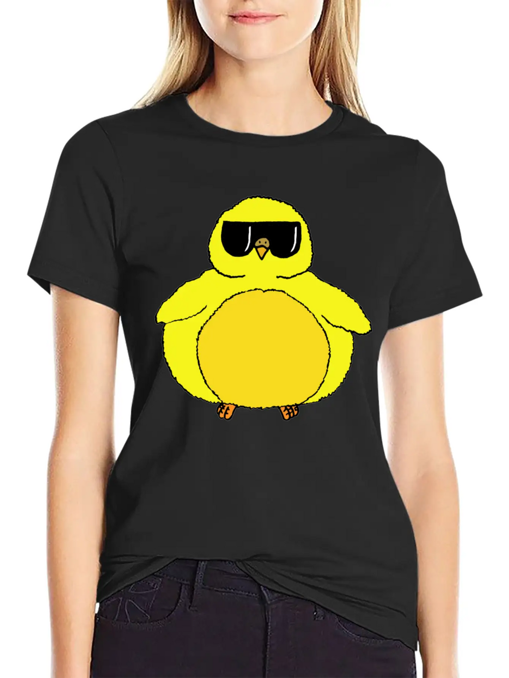 Fat Chick With Sunglasses Relaxed Everyday Tee – Lightweight And Durable Cotton