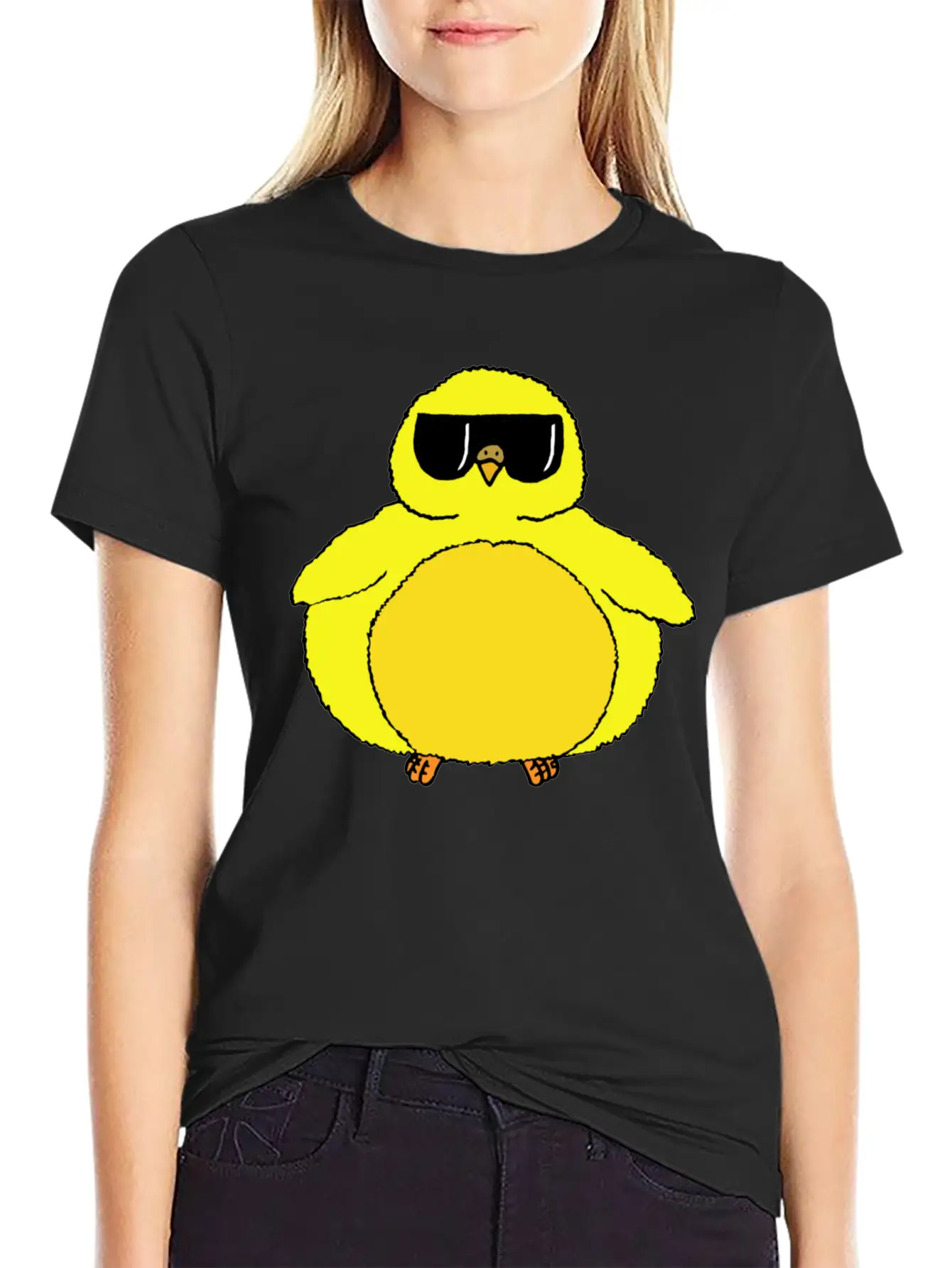 Fat Chick With Sunglasses Relaxed Everyday Tee – Lightweight And Durable Cotton