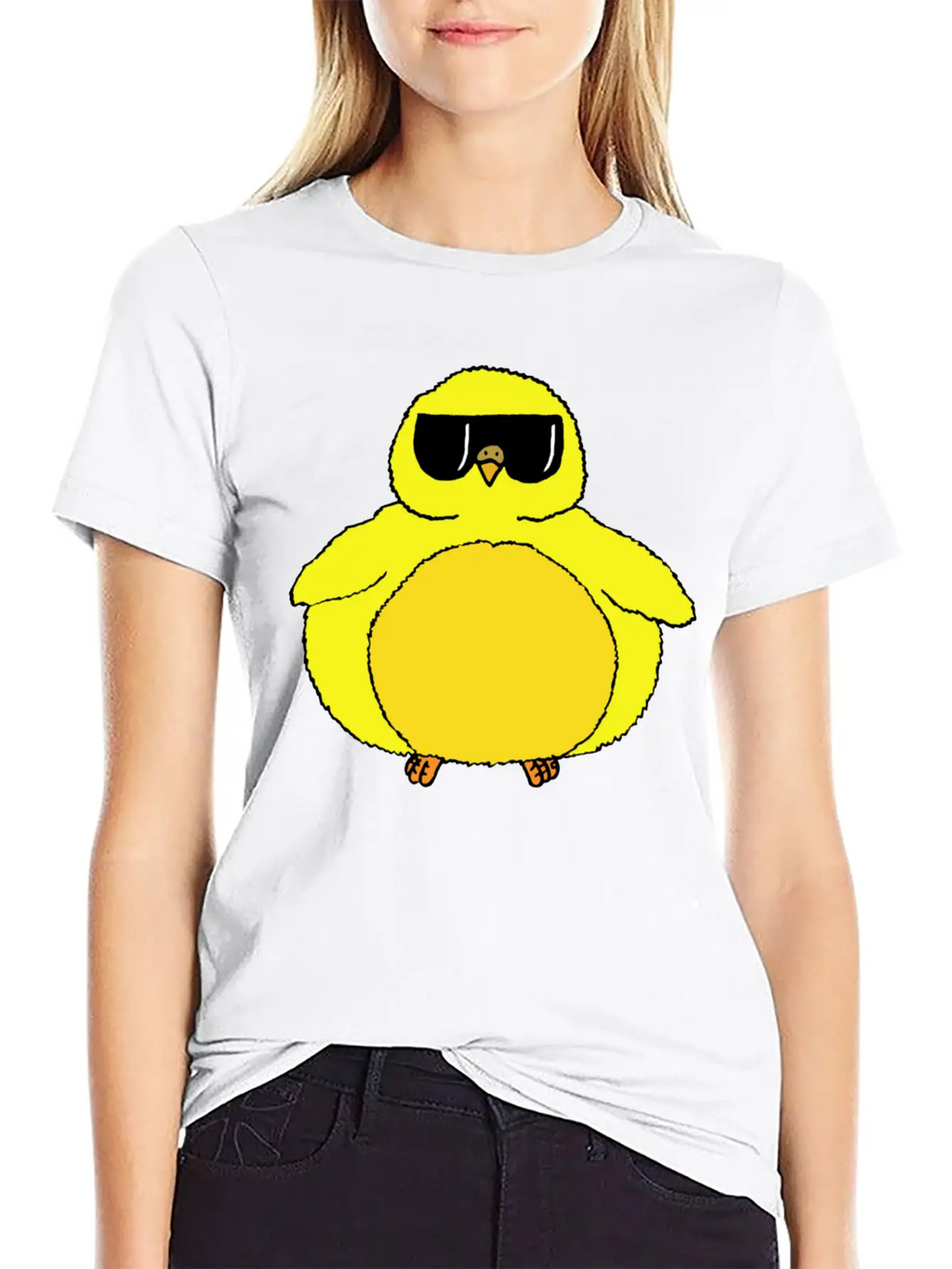 Fat Chick With Sunglasses Relaxed Everyday Tee – Lightweight And Durable Cotton