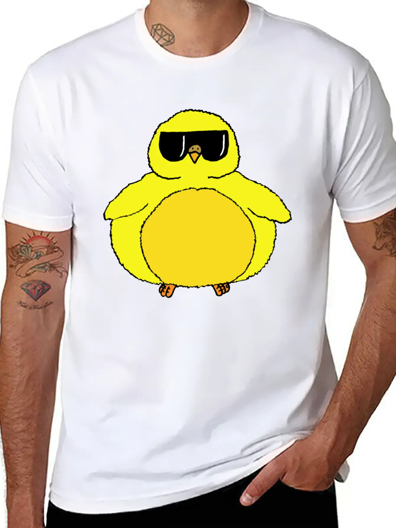 Fat Chick With Sunglasses Relaxed Everyday Tee – Lightweight And Durable Cotton