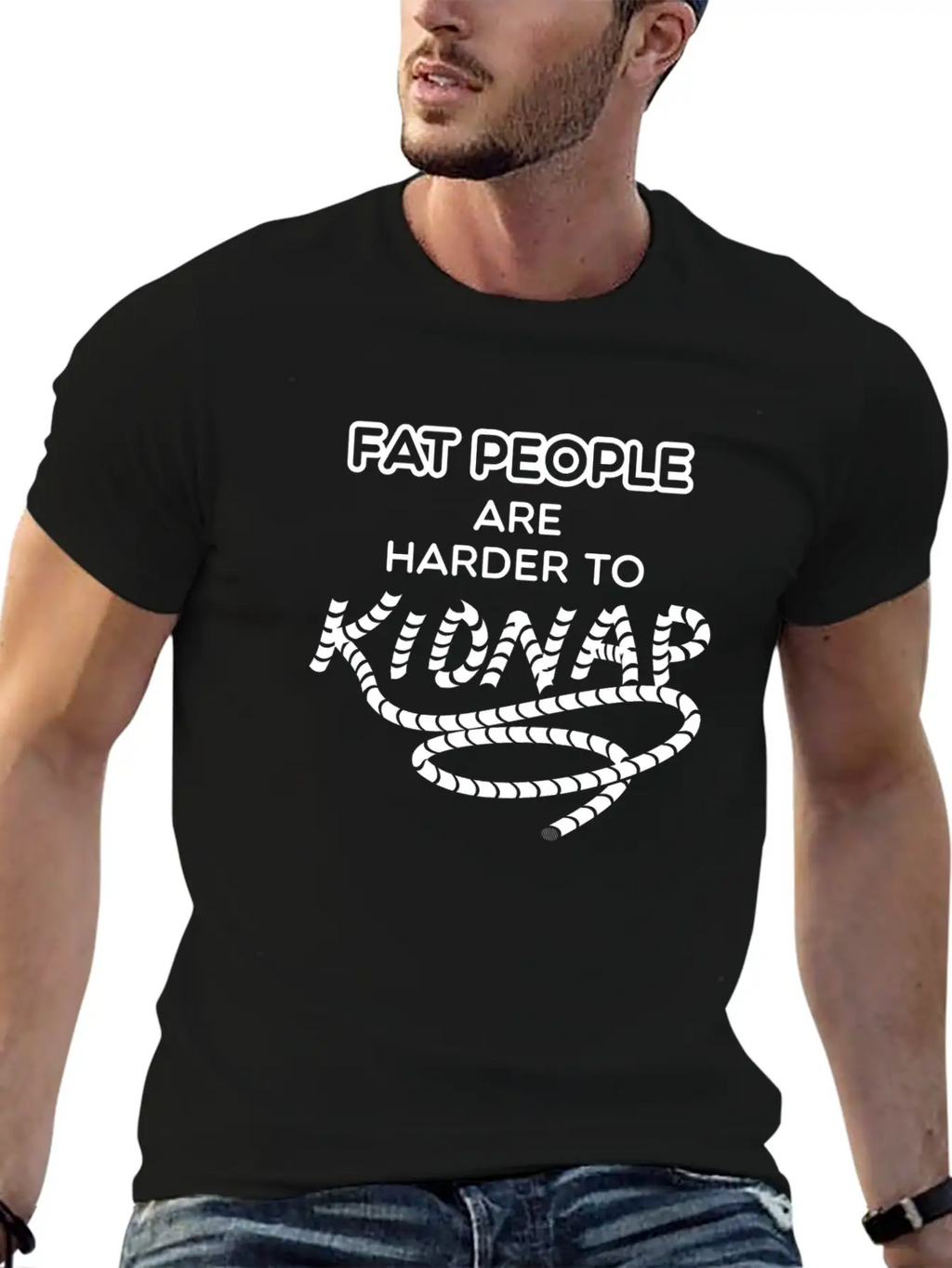 Fat People Are Harder To Kidnap Breathable Graphic T-Shirt – Perfect For Casual Days