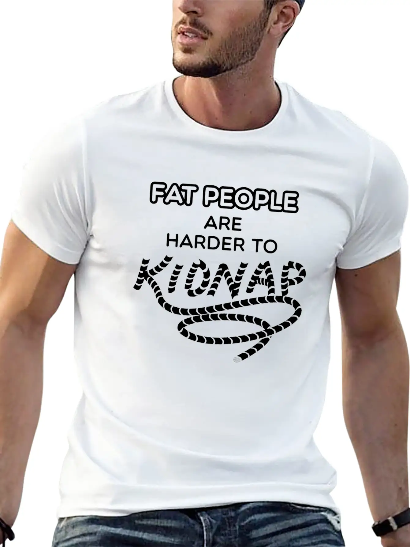 Fat People Are Harder To Kidnap Breathable Graphic T-Shirt – Perfect For Casual Days