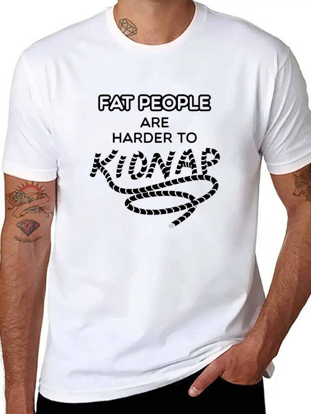 Fat People Are Harder To Kidnap Breathable Graphic T-Shirt – Perfect For Casual Days