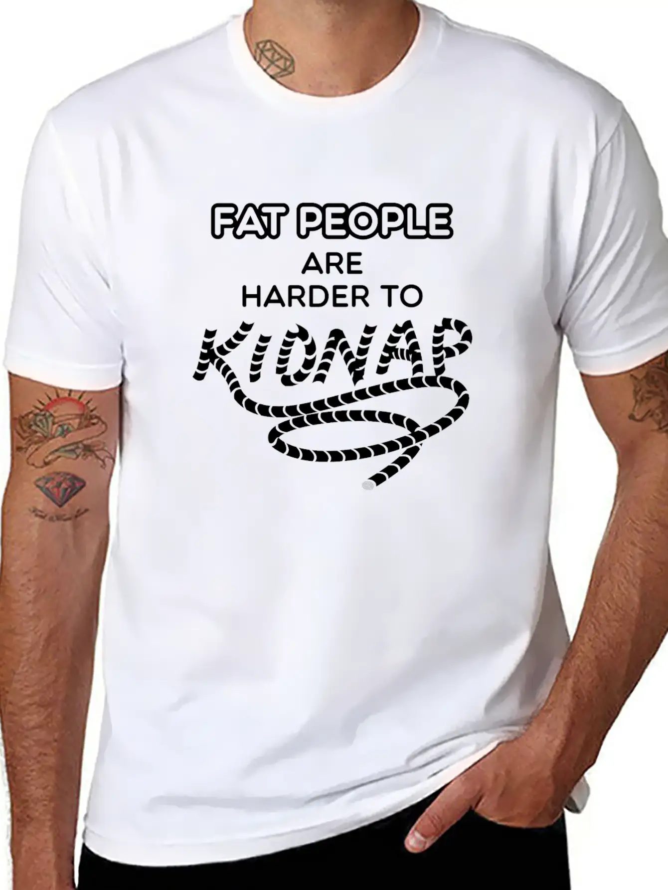 Fat People Are Harder To Kidnap Breathable Graphic T-Shirt – Perfect For Casual Days
